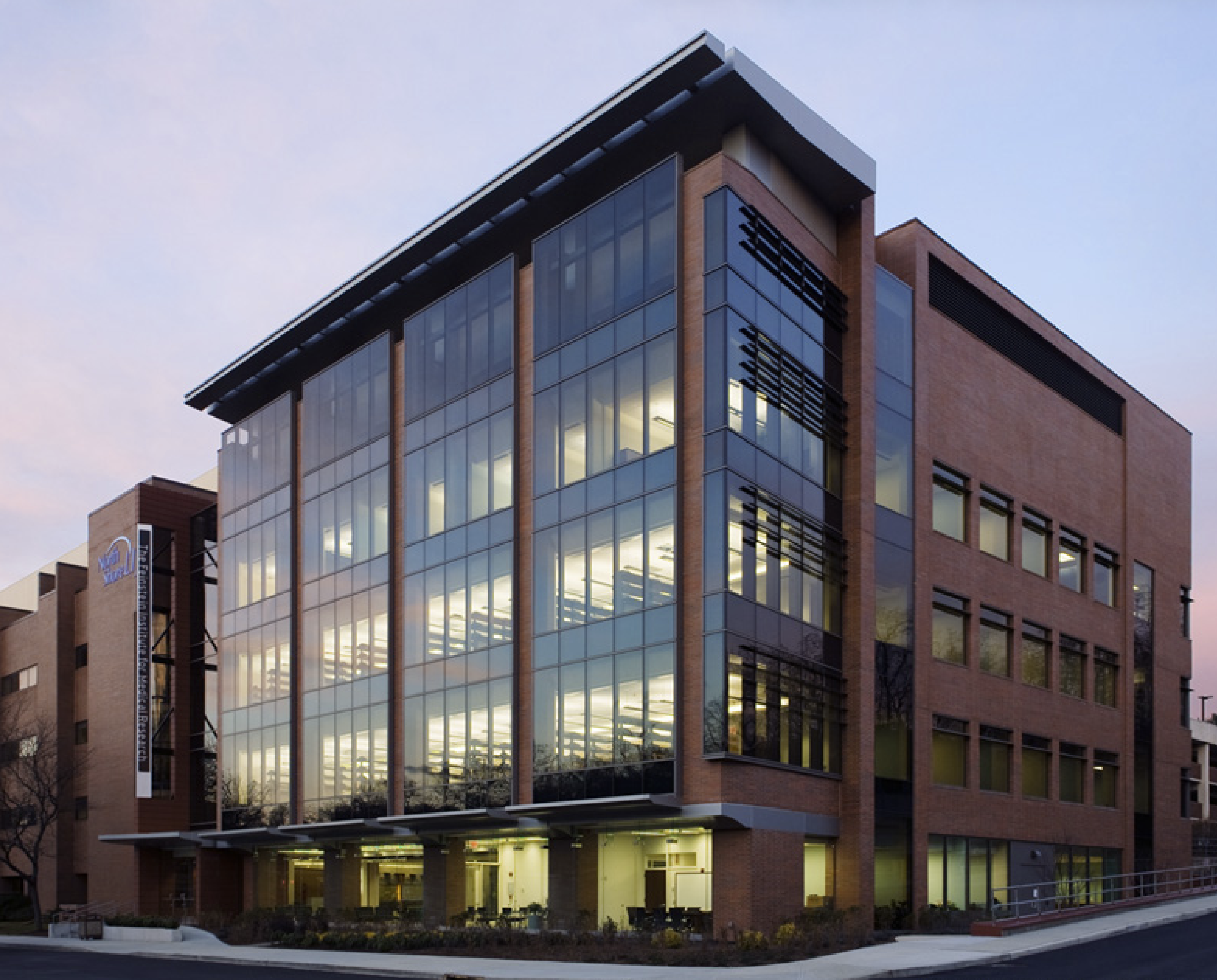 Exterior view of the Feinstein Institutes for Medical Research building at Northwell Health